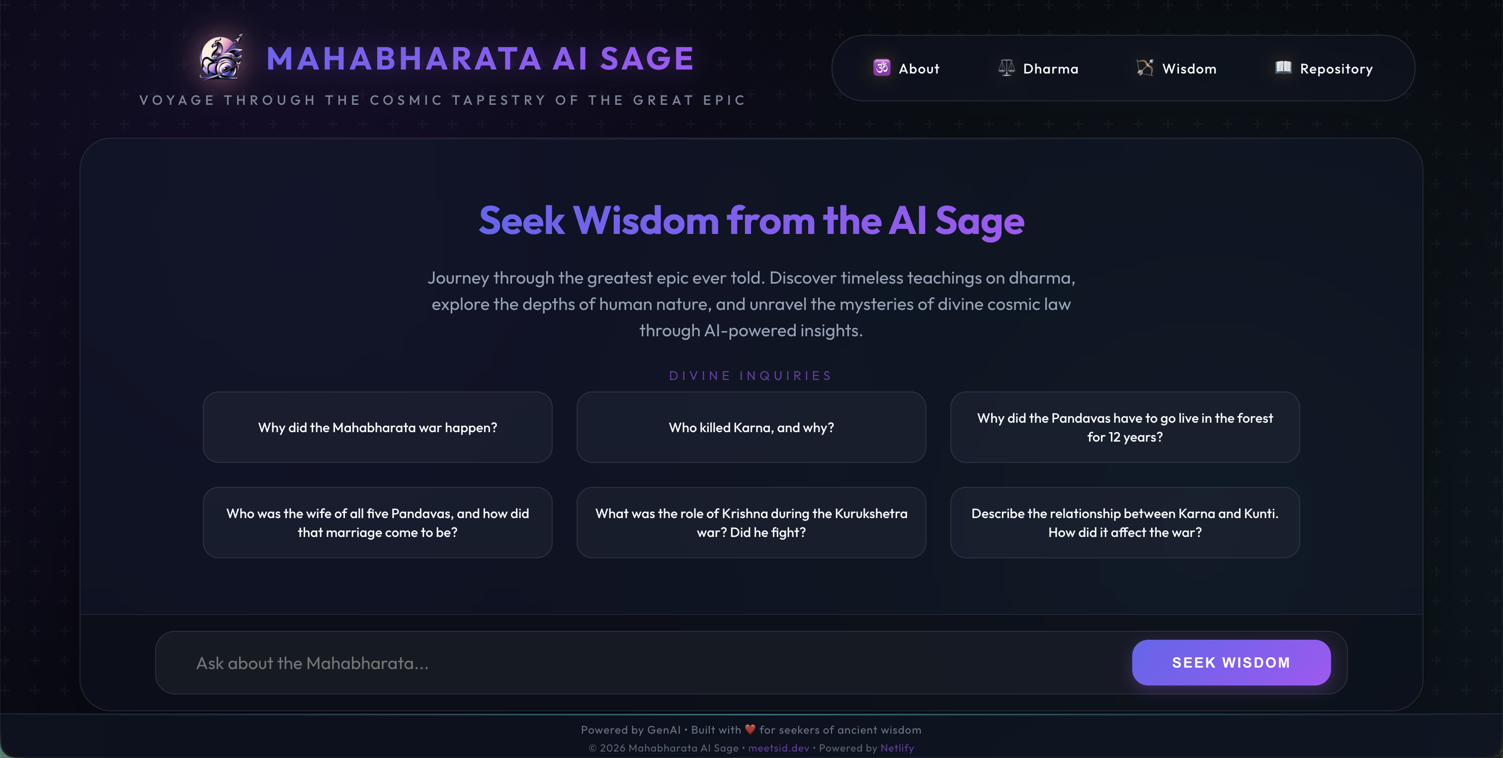 Mahabharata Chatbot
